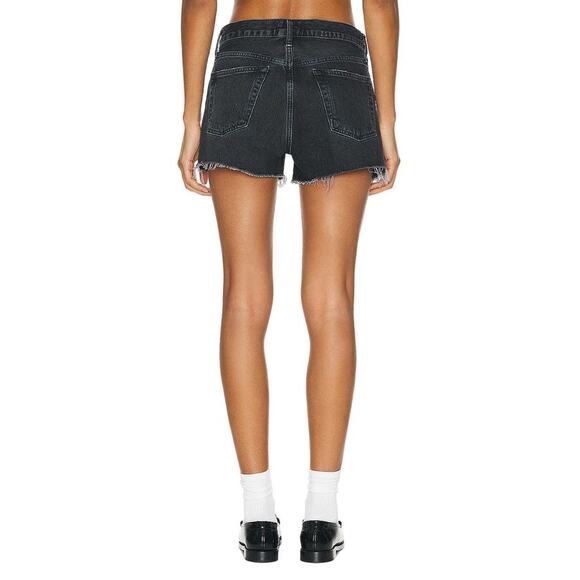 AGOLDE Parker Vintage Cut Off Short Button Fly Bewitched Black High Rise 29 NEW - Picture 4 of 5